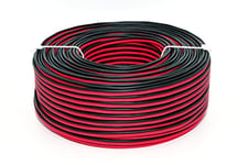 Lazsa 6035R100 Câble parallèle Rouge/Noir 2X1,50 PVC, Noir/Rouge, 100 m