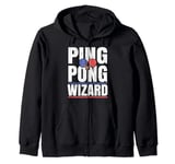 Ping Pong Wizard Player Champion TShirt Office Table Tennis Zip Hoodie