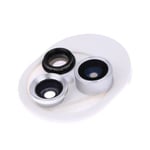 Universal Rotary Mobile 3 In 1 Wide Macro Fish Eye Lens C Silvery