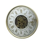 Moderne Horloge Murale Silencieuse,Pendule Murale de 60 cm de Diamètre, Horloge Murale Ronde Chiffres Romains Quartz, Adaptée au Salon, au Bureau, à