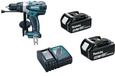 Makita DHP458Z 18v LXT Li-ion Combi Drill + 2 x BL1850 Battery & DC18RC Charger