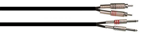 Cable 2 Jack 6.35 males 2 RCA males 3m