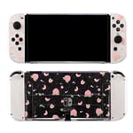 Casquer Le Boîtier Oled - Coque De Protection Pour Nintendo Switch Rose, Couleur Pêche, Paillettes Cristal, Pc Fendu, Rigide, Joycon, Contrôleur