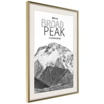 Plakat - Broad Peak - 40 x 60 cm - Guldramme med passepartout
