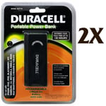 2X Duracell DU7170 4,000mAh Rechargeable Portable Power Bank - Black