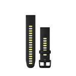 QuickFit 20 mm Black/Electric Lime silicone band, klockarmband, silikonarmband
