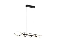 Trio, Suspension, Sequence incl. 1 x LED,SMD,45,0 Watt,2300+3000+4000K,5600 Lm. Plastique, Blanc, Corps: Aluminium, Aluminium balayé L:104,5cm, L:16,0cm, H:150,0cm DIP-Switch