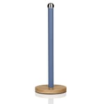 Swan Nordic Style Blue Kitchen Roll Tissue Paper Towel Pole Stand Bamboo Base