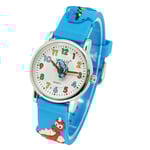 Ny 3D Cartoon Dinosaur Barnklocka Söt Barnklocka Plast Silikonklocka Blue