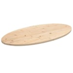 vidaXL Bordsskiva 100x50x2,5 cm oval massiv furu Brun