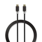 USB 3.1-kabel (Gen2) | Type-C, hann - Type-C, hann | 1,0 m | Antrasitt
