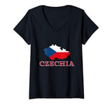 Womens Czechia Flag | Czech Republic Gift V-Neck T-Shirt