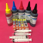 5 REFILLABLE CARTRIDGES +500ML PIGMENT DYE INK FOR CANON PIXMA MG5350 MG 5350 S