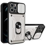 iPhone 14 Pro - SLIDE Hybrid cover med Kickstand & Magnetisk plade - Hvid