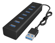 ICY Box USB 3.0 hub 7USB 3.0-portar svart inkl nätadapter 5V AA