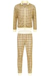 Lonsdale Men's Seabrook Tracksuit, Yellow/Brown/Ecru, S