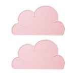 Silikonbordsunderlägg Mat av livsmedelskvalitet Barns Baby Nursery Ätbordsunderlägg Lätt & Bärbar-Rosa-2 stycken