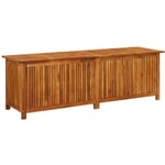 Coffre boîte meuble de jardin rangement 175 x 50 x 58 cm bois d'acacia solide