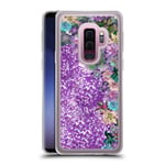Head Case Designs Official Monika Strigel Succulent My Garden Purple Clear Hybrid Liquid Glitter Compatible for Samsung Galaxy S9+ / S9 Plus