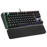 Cooler Master CK530 V2 Tenkeyless Mechanical Gaming Keyboard - Per-Key RGB Backlighting, On-the-Fly Controls, Aluminium Top Plate and Wrist Rest Included - UK Layout / Red Switches