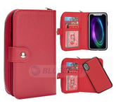 Apple iPhone X/XS Zipper Wallet Case Red