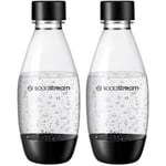 SodaStream Fuse 0.5L Reusable Dishwasher Safe Water Bottles Twin Pack for Spirit, Terra, Art & Source Sparkling Water Makers for SodaStream Flavours - 2x 0.5L Water, Black