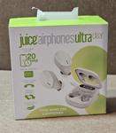 Juice Airphones Ultra Clear - Play Time Up To 20hrs - White - New & Sealed