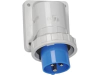 Bals Cee Panel Indtag H6 230V 16A 3 Polet Ip67, Farve Blå Ral 5015, Skrueklemmer. Flange 74X84 Mm. Fixing Centers 58X64 Mm