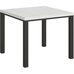 Itamoby - Table ouvrante 90x90/180 cm Everyday Libra Frêne Blanc Structure Anthracite