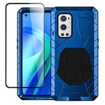 Foluu for Oneplus 9 Pro Case, for OnePlus 9 Pro 5G Metal Case, Aluminum Metal Shockproof Bumper Frame Case Soft Rubber Silicone Military Heavy Duty Hard Case for Oneplus 9 Pro 5G (Blue)
