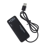 Kurphy 3 Port USB2.0 Hub External USB Sound Card No External Driver Stereo Sound Card Noise Canceling Headset Adapter for Laptop PC