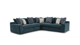 Canapé d'angle fixe 5 places BOBOCHIC X CONFORAMA LAZARE coloris bleu