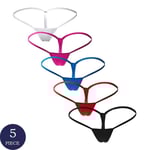 5-pack Nya Tanga Sexiga Kalsonger Temptation Micro G-String Underkläder Kvinnor Låg Midja Lingerie Trosor För Dam [HK] S 1pc 5pcs Color mixing