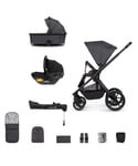 Venicci Tinum Edge 3 in 1 Charcoal Pram Car Seat Base Bag Footmuff and Raincover