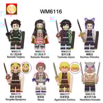 8PCS Demon Slayer Action Bricks Plastkompatibla leksaker