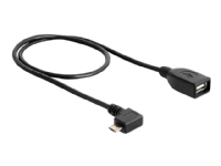 Delock - USB-kabel - USB (hona) till mikro-USB typ B (hane) - USB 2.0 OTG - 50 cm - 90° kontakt