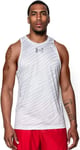 Under Armour Men Heat Gear Fitted Mace Printed Sleeveless Tank White Small