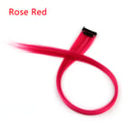 Hair Extension Single Clip Hairpieces Synthetic Rose Red