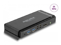 Delock - Omkopplare för tangentbord/video/mus/ljud/USB - DisplayPort 1.4 KVM Switch 8K 60 Hz with USB 5 Gbps and Audio - 2 x KVM/ljud/USB - 1 lokal användare - skrivbordsmodell
