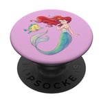 Disney The Little Mermaid Ariel and Flounder Pink Ocean PopSockets Swappable PopGrip