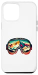 Coque pour iPhone 12 Pro Max Lunettes de ski rétro, snowboard vintage, cool skieur