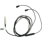 Vhbw - Câble audio aux compatible avec Sennheiser IE8, IE80 casque - Avec prise jack 3,5 mm, 120 cm, noir