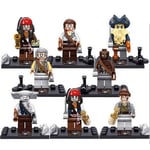 8 st/set Film Pirater Serie Karaktär Minifigurer Montera Byggstenar, Mini Actiondockor Barns Bra Leksaker Present