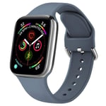 AK Replacement Strap compatible with Apple Watch Strap 38mm 42mm 40mm 44mm, Soft Silicone Band Compatible with iWatch SE Series 6 5 4 3 2 1 (02 Blue grey, 38mm 40mm S/M)