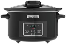 Crockpot 4.7L Hinged Lid Digital Slow Cooker - Black