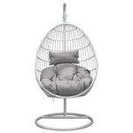 Venture Home Hängstol Viga - Hanging Chair White Frame/White Wicker/Grey Cushion 9549-409