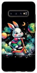 Coque pour Galaxy S10+ Bunny Riding Trottinette électrique Motif lapin