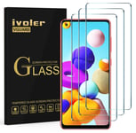 ivoler 3 Pack Screen Protector for Samsung Galaxy Note 10 Lite/Samsung Galaxy S10 Lite / A21S / M51 / Oneplus Nord N100, Tempered Glass Film [9H Hardness] [Anti-Scratch] [Bubble Free] [Crystal Clear]
