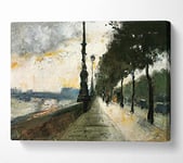 Waterloo Bridge In The Sun By Lesser Ury Canvas Print Wall Art - Large 26 x 40 Inches