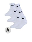 Nike Kids Unisex 6 Pack Ankle Socks - White